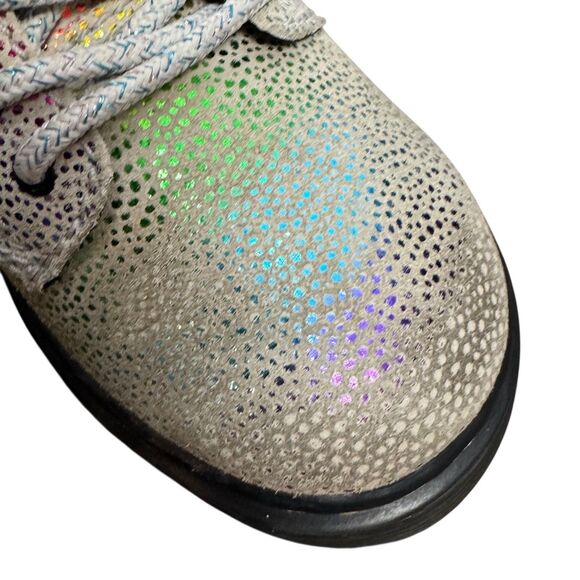 Dr. Martens Girls 1460 Pascal Iridescent Rainbow Suede Zipper Boots Size 11 - Picture 8 of 9